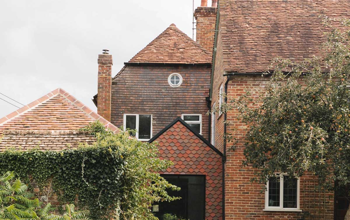 handmade ornamental tile extension in a mixed colour blend